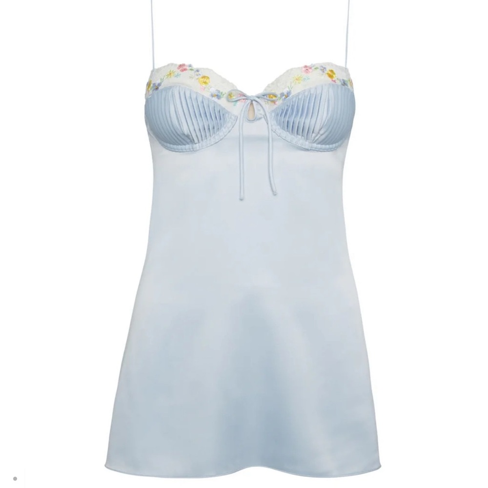 For Love And Lemons Paloma Blue Slip Dress